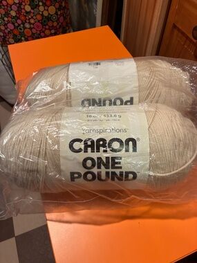 Caron Off White one Pound Yarn for Home Bedding Knit Projects